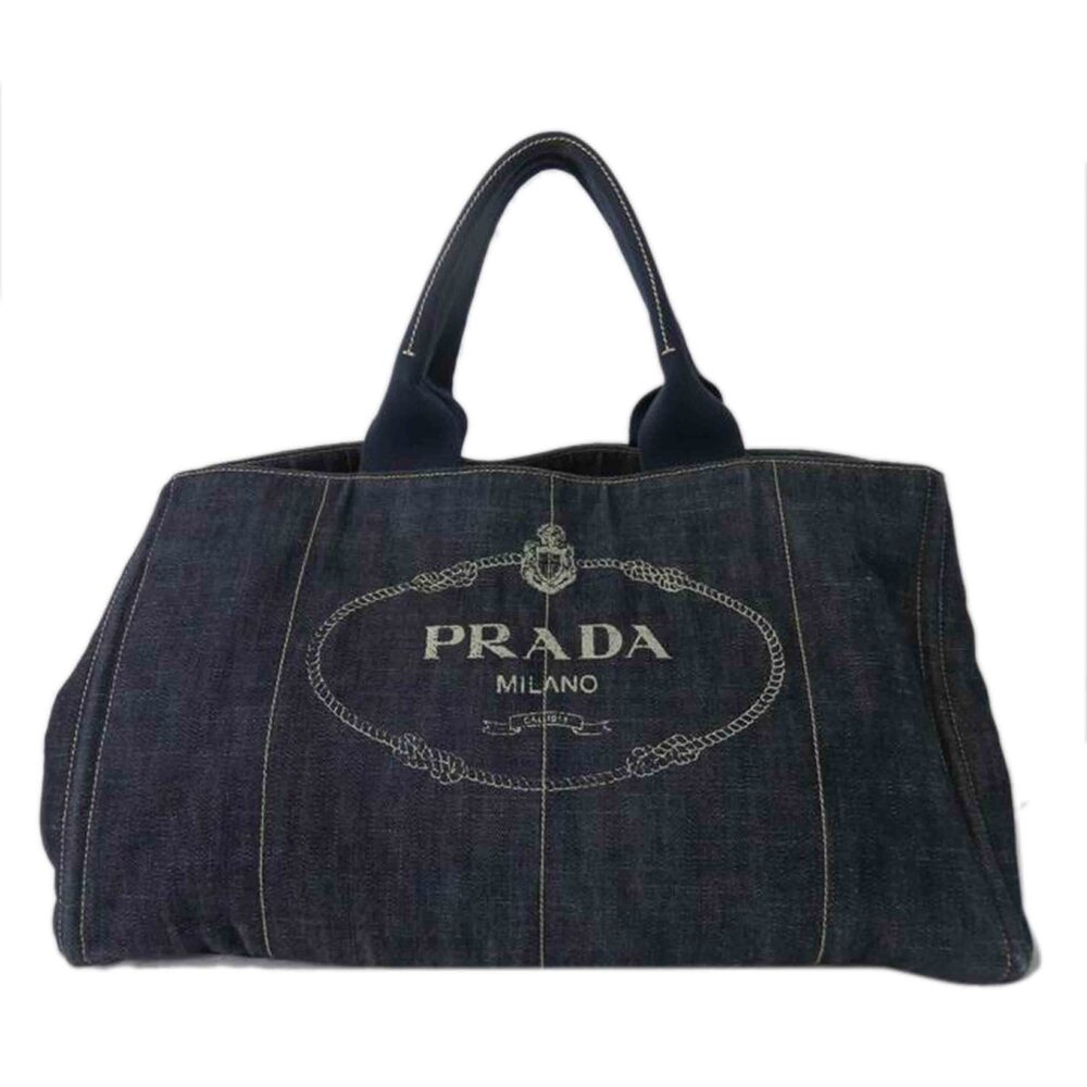 Prada Canapa tote bag denim Blue FUXIA logo